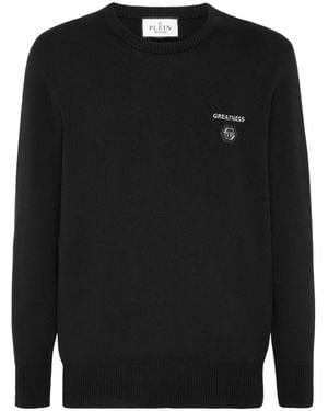 Philipp Plein Round Neck Pullover Greatness - Schwarz