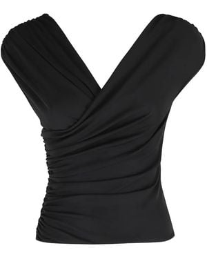 ANDAMANE Ruched Blouse - Black