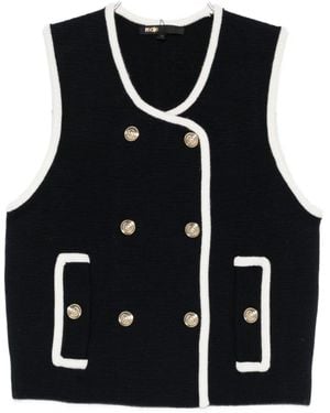 Maje Top Mit Knopfverschluss - Schwarz