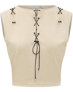 IRO Lace-Up Top - Natural