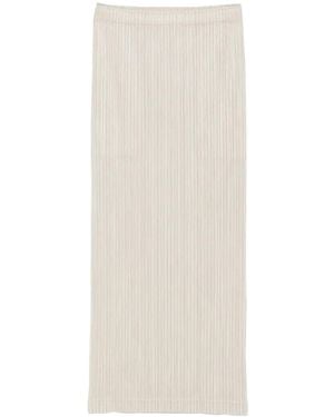 Pleats Please Issey Miyake Pleated Straight Skirt - White