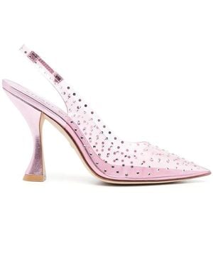 Stuart Weitzman Crystal-Embellished Transparent Court Shoes - Pink