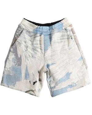 Amiri Bermudas Con Cordones Y Estampado De Tapiz - Blanco