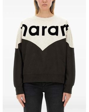 Isabel Marant Houston Two-Tone Logo Sweater - Black