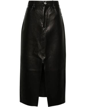 FRAME The Leather Midaxi Skirt - Black