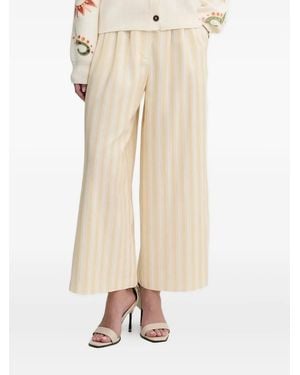 Never Fully Dressed Pleated Striped Trousers - Natural