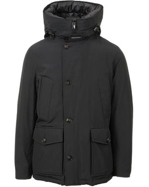 Woolrich Buttoned Hooded Jacket - Black