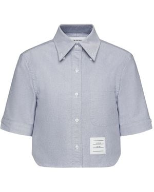 Thom Browne Oxford Short-Sleeve Shirt - Blue