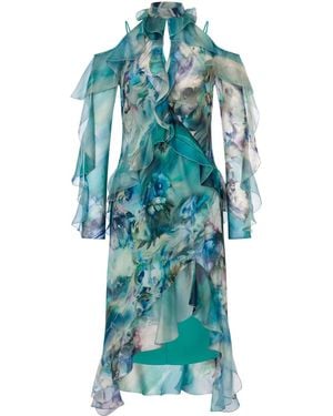 Alberta Ferretti フローラル ドレス - ブルー