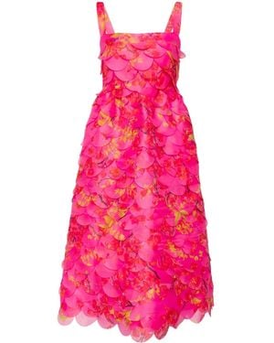 Cynthia Rowley Floral Organza Midi Dress - Pink