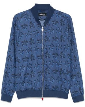 Kiton Floral-Print Bomber Jacket - Blue
