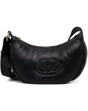 Love Moschino Logo-Plaque Crescent-Shape Shoulder Bag - Black