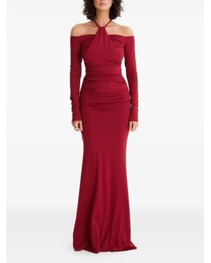 MOOS STUDIO Vestido Largo Heatline Con Hombros Descubiertos - Rojo
