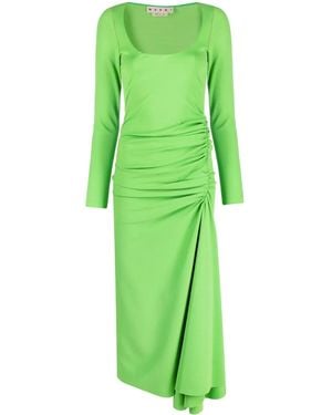 Marni Vestido con cintura fruncida - Verde