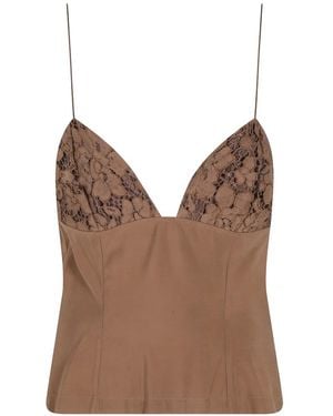 FEDERICA TOSI Lace Vest - Brown