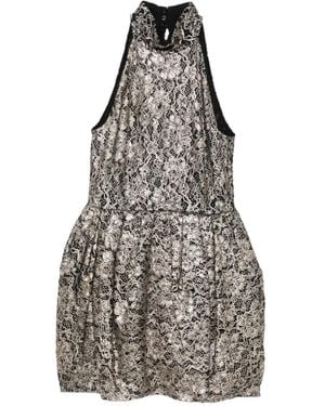 Blumarine Lace Halterneck Mini Dress - White
