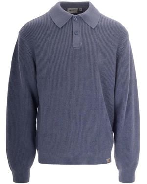 Carhartt Miles Long-Sleeved Polo Shirt - Blue
