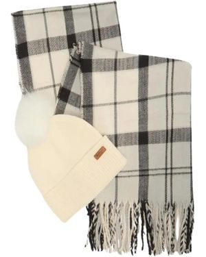 Barbour Set Con Sciarpa A Quadri Con Frange - Multicolore