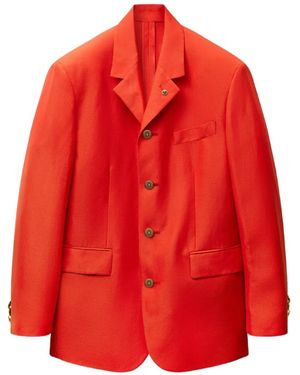 Versace Wool-Linen Blazer - Red