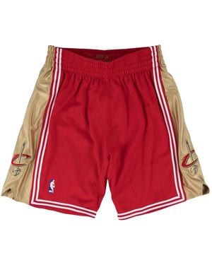 Mitchell & Ness Nba Panelled Logo Shorts - Red