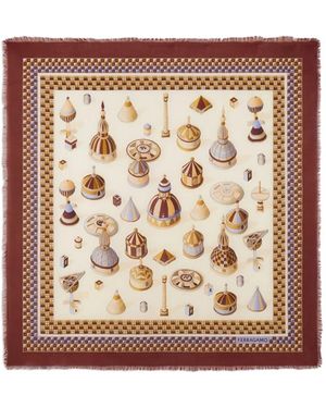 Ferragamo Geometrical Renaissance Print Scarf - Brown