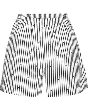ROTATE BIRGER CHRISTENSEN ストライプ ショートパンツ - ホワイト