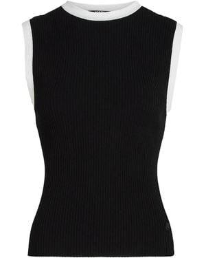 Karl Lagerfeld リブニット トップ - ブラック
