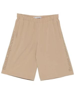 Alexander Wang Short De Sport À Logo Perforé - Natural