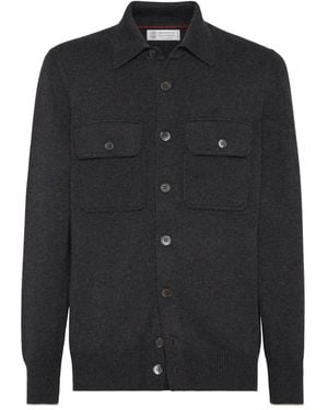 Brunello Cucinelli パッチポケット カーディガン - ブラック