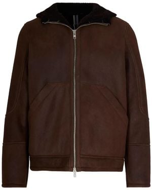 DFOUR® Long-Sleeved Leather Jacket - Brown