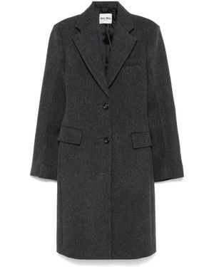 Miu Miu Manteau En Laine Vierge - Noir