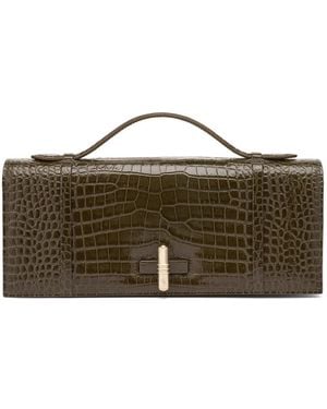 Malone Souliers May Croc-Embossed Leather Clutch Bag - Brown