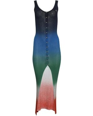 CASABLANCA Gradient-effect Maxi Dress - Blue