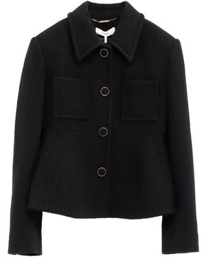 Chloé Button-Up Bouclé Jacket - Black