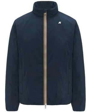 K-Way Logo-patch Zip-up Jacket - Blue