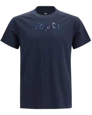Fendi Cotton T-Shirt - Blue
