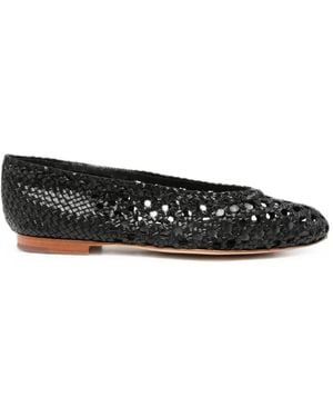 Dragon Almond-Toe Ballet Flats - Black