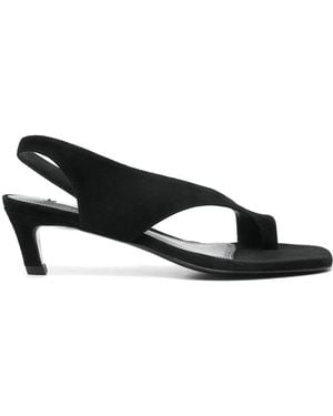 TOTEME レッド スエード ヒール ビーチサンダル ブラック | Lyst