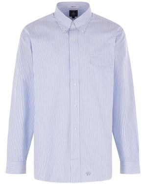 J.Press Gestreiftes Button-Down-Hemd - Blau