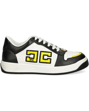 Elisabetta Franchi Two-Tone Leather Trainers - Black