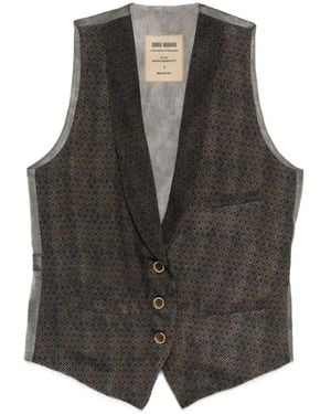 Uma Wang Jill Geometric-Pattern Waistcoat - Grey