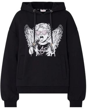 Liu Jo Graphic-Print Drawstring Hoodie - Black