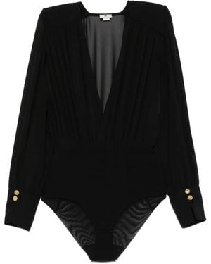 Elisabetta Franchi Body Mit Falten - Schwarz