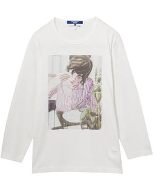 Junya Watanabe X Merz B. Schwanen T-Shirt À Imprimé Graphique - Blanc
