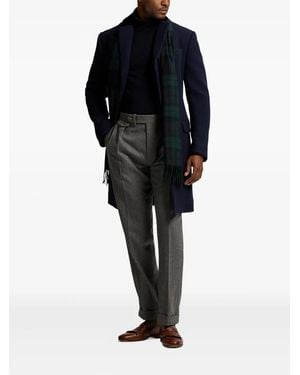 Ralph Lauren Tartan-Check Fringed Scarf - Black