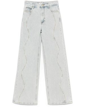 Sandro Vaqueros con aplique de lentejuelas - Blanco