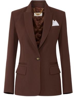 Elisabetta Franchi ギャバジン シングルジャケット - ブラウン