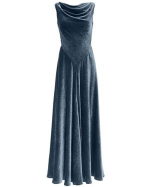 Altuzarra Drina Maxikleid Aus Samt - Blau
