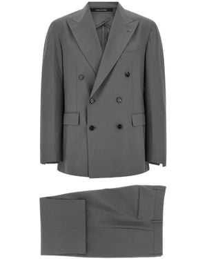 Tagliatore Double-Breasted Peaked-Lapel Suit - Gray