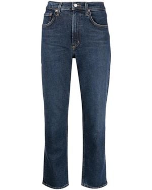 Agolde Kye Straight-Leg Cropped Jeans - Blue